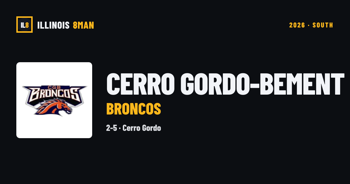 Cerro Gordo-Bement Broncos Football 2026 — Schedule & Scores